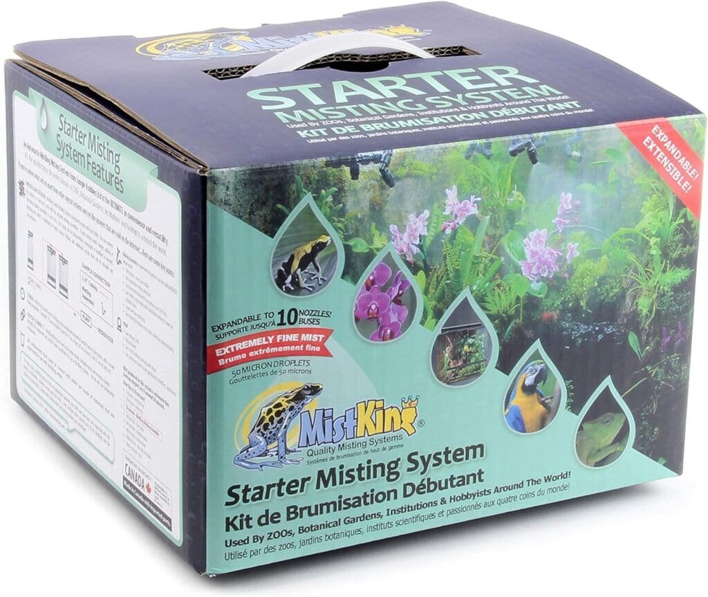 MistKing – Advanced Misting System (3/8” Backbone), 5th Gen | Used by Zoos, Institutions  Hobbyists | Expandable to 70 Nozzles | Fine Mist | 50 Micron Droplets | Upgraded Timer  Components |